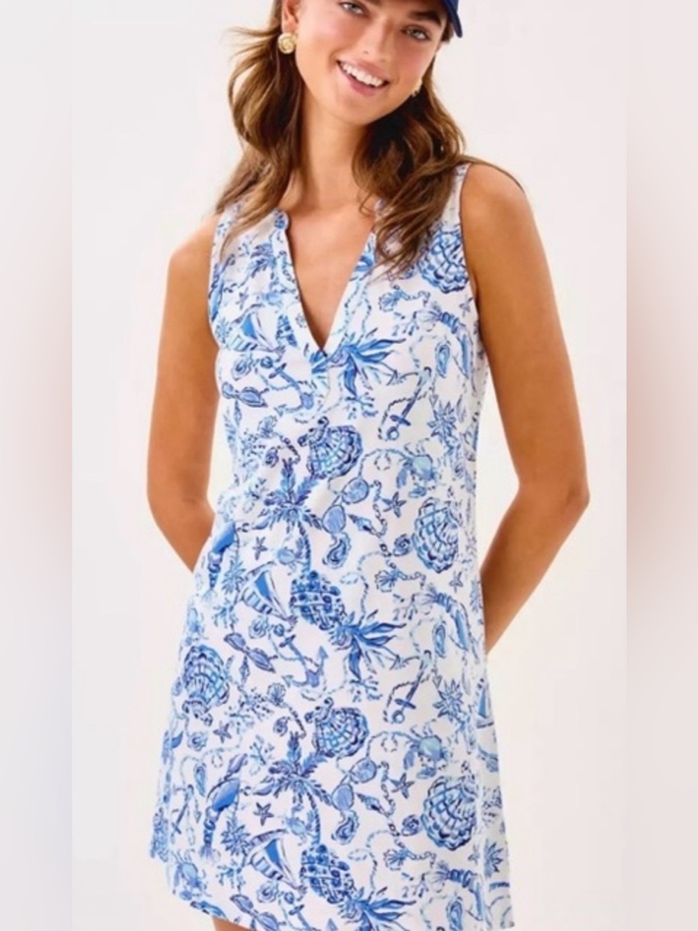 ✨ NEW Lilly Pulitzer Size L DEV DRESS RESORT WHITE BAREFOOT BEACHCOMBERS ✨